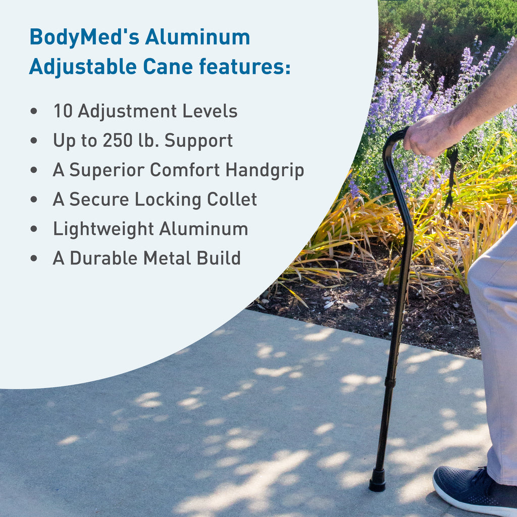 BodyMed® Aluminum Adjustable Height Cane – BodySport®